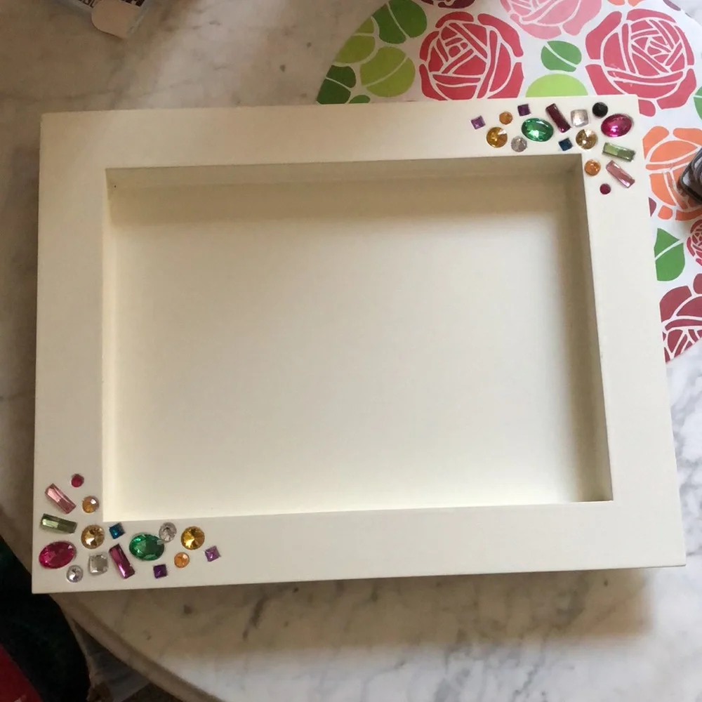 Z Gallerie Tray💖Decorative Gem-Embellished White Tray! For serving or your lap!